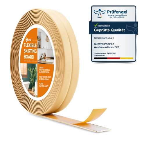 Listwa montażowo-wykończeniowa samoprzylepna PCV na taśmie piankowej 10/10 5m, kremowy