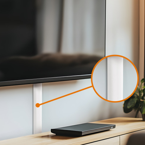 Listwa kablowa maskująca samoprzylepna PCV – 200 cm,  półokrągła, biały