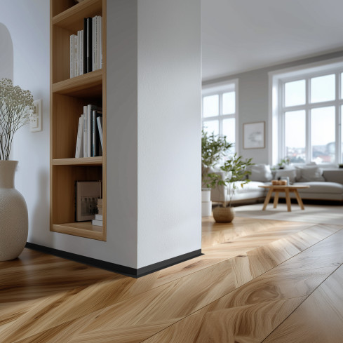 Minimalistyczna listwa przypodłogowa PVC twarda, Loft, Modern, czarny