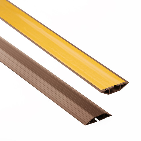 Listwa kablowa maskująca samoprzylepna PCV – 200 cm, trapezowa, brąz