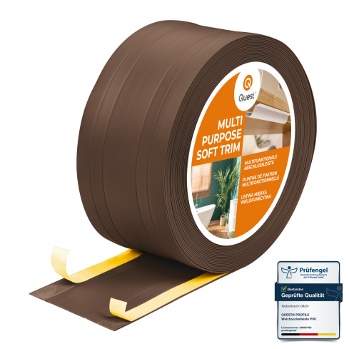 Listwa wielofunkcyjna z PCV 2in1 – samoprzylepny panel wykończeniowy, 110 mm, brąz