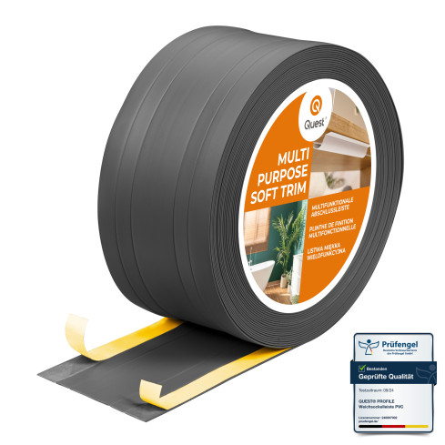 Listwa wielofunkcyjna z PCV 2in1 – samoprzylepny panel wykończeniowy, 110 mm, ciemnoszary
