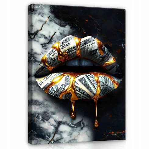 OBRAZ NA PŁÓTNIE ŚCIANĘ KOBIETA USTA MARMUR DUŻY DO SYPIALNI SALONU 40x30