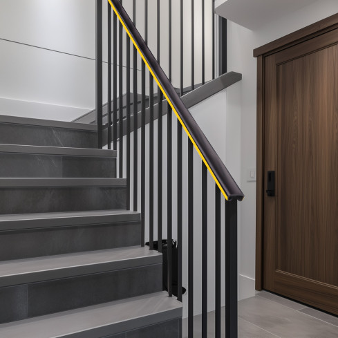 Listwa poręczowa PCV LUX, Profil poręczowy, Poręczówka 40x8mm czarny/żółty