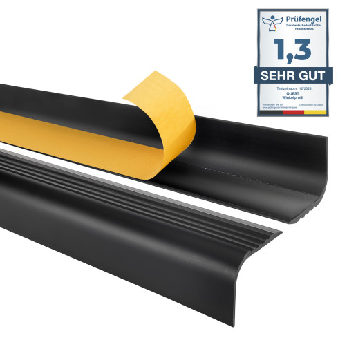 Profil schodowy antypoślizgowy z klejem 52x40mm, czarny