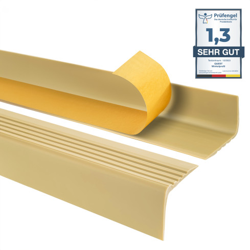 Profil schodowy antypoślizgowy z klejem 50x42mm, kremowy