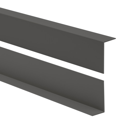 Profil kątowy PVC nierównoramienny, ochrona krawędzi, ochrona narożników, ciemnoszary