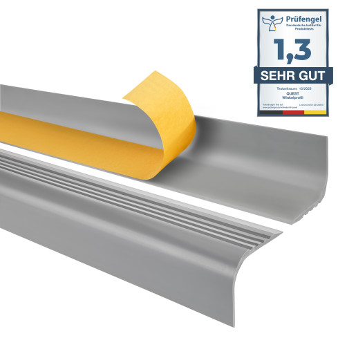 Profil schodowy antypoślizgowy z klejem 52x40mm, szary