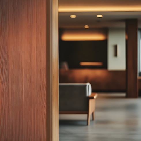 Profil kątowy PVC nierównoramienny, samoprzylepna ochrona krawędzi, ochrona narożników, brązowy