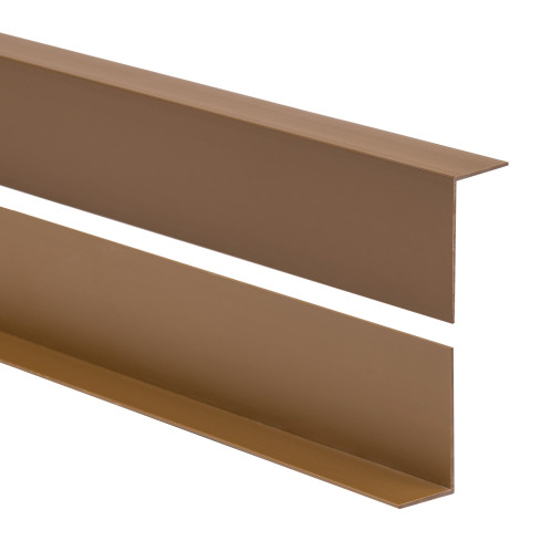 Profil kątowy PVC nierównoramienny, ochrona krawędzi, ochrona narożników, brązowy