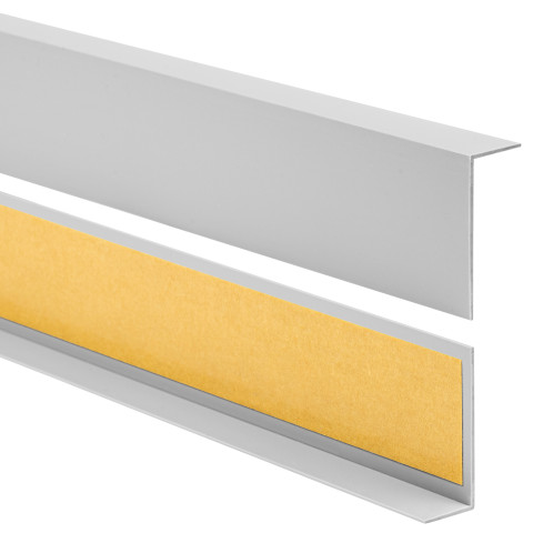 Profil kątowy PVC nierównoramienny, samoprzylepna ochrona krawędzi, ochrona narożników, szary