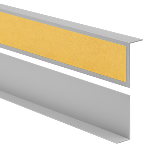 Profil kątowy PVC nierównoramienny, klejony po zewnętrznej stronie, ochrona narożników, szary