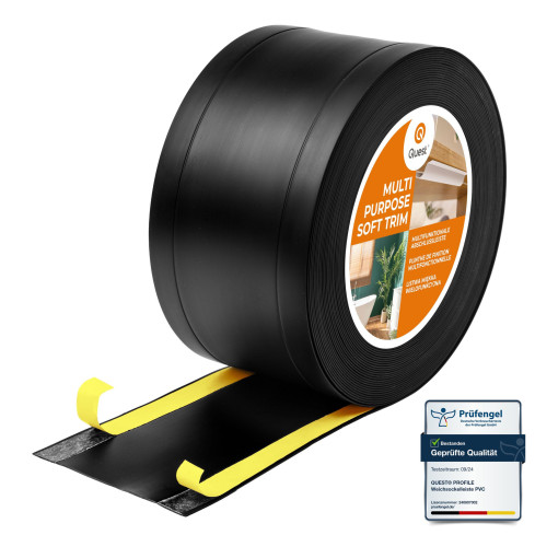 Listwa wielofunkcyjna z PCV 6w1 – samoprzylepny panel wykończeniowy, czarny