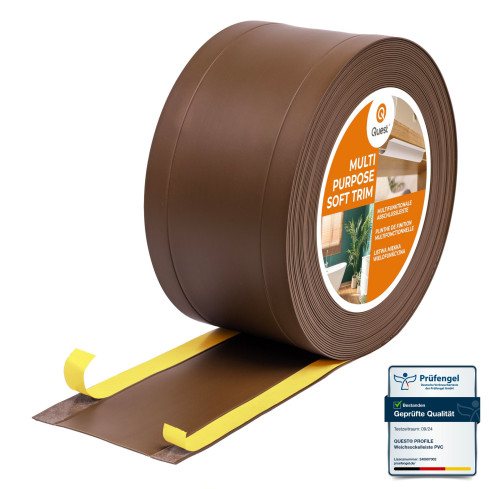 Listwa wielofunkcyjna z PCV 6w1 – samoprzylepny panel wykończeniowy, brąz