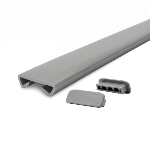 Profil poręczowy, poręcz&oacute;wka PCV STANDARD 40x8x3,2 mm, listwa poręczowa, okładzina poręczowa, srebrny