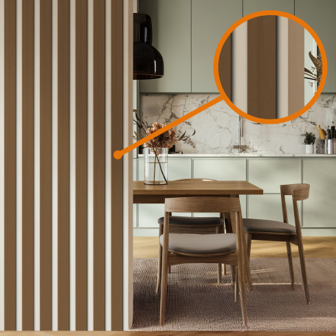 Płaskownik twardy PCV z klejem brązowy, 10m