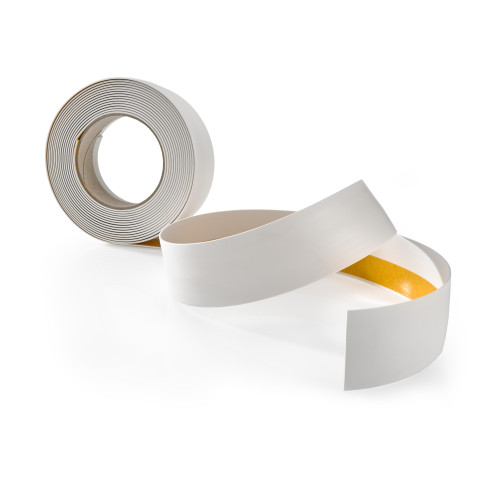 Listwa maskująca samoprzylepna PCV, listwa okienna płaska z tworzywa sztucznego, profil końcowy biała 5m