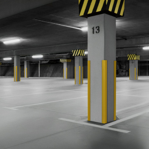 Kątownik miękki z klejem  PCV  - KM - żółty