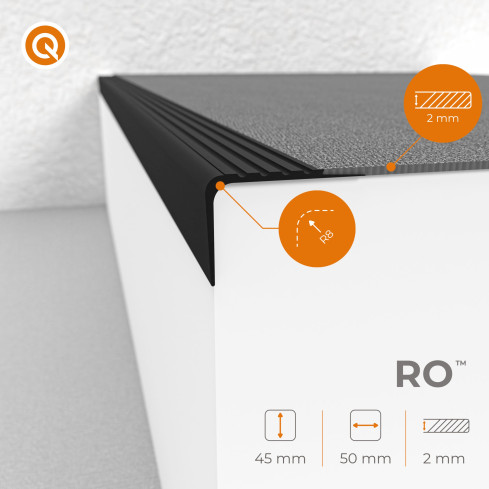 Profil na schody antypoślizgowy 50x45mm 150cm brąz