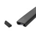 Zakończenie do listwy poręczowej PVC, zaślepka do profilu poręczowego PREMIUM, 40x8, czarny