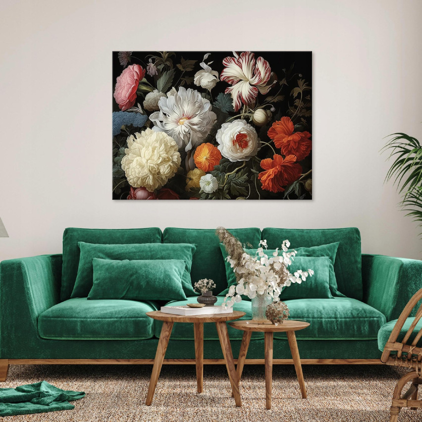OBRAZ NA PŁÓTNIE ŚCIANĘ KWIATY PIWONIE DO SYPIALNI SALONU NOWOCZESNY 120x80
