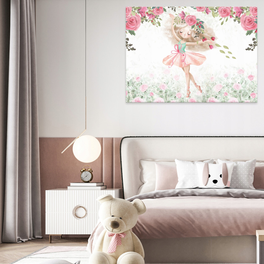Obraz Do Pokoju Dziecka Baletnica Kwiaty 120x80