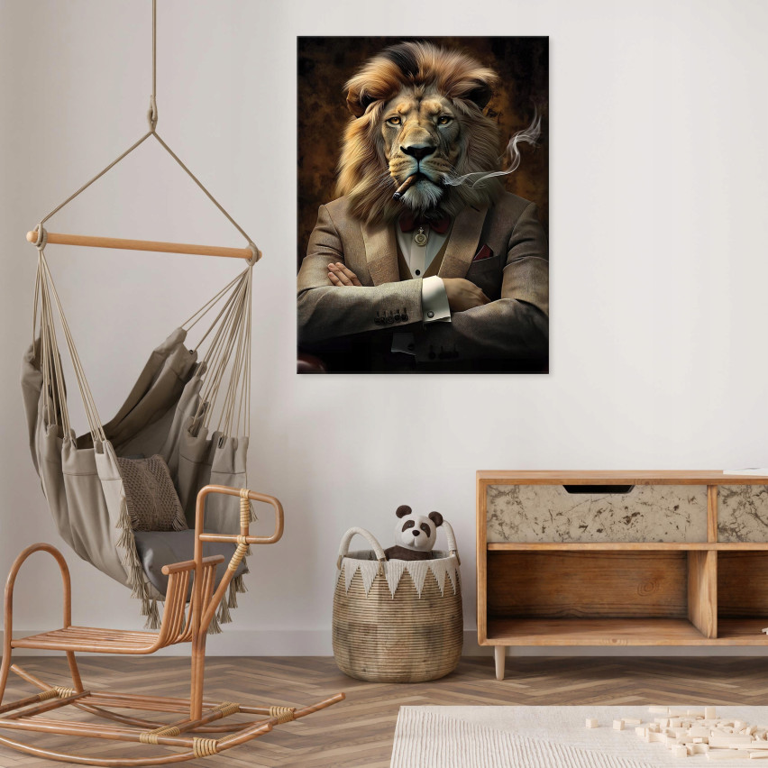 OBRAZ NA PŁÓTNIE ŚCIANĘ LEW MOTYWACYJNY DO SYPIALNI SALONU BIURA 120x80