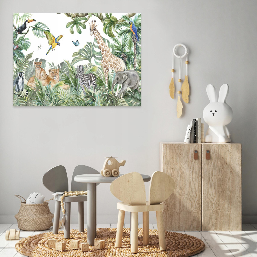 Obraz Do Pokoju Dziecka Zwierzęta Dżungla 60x40