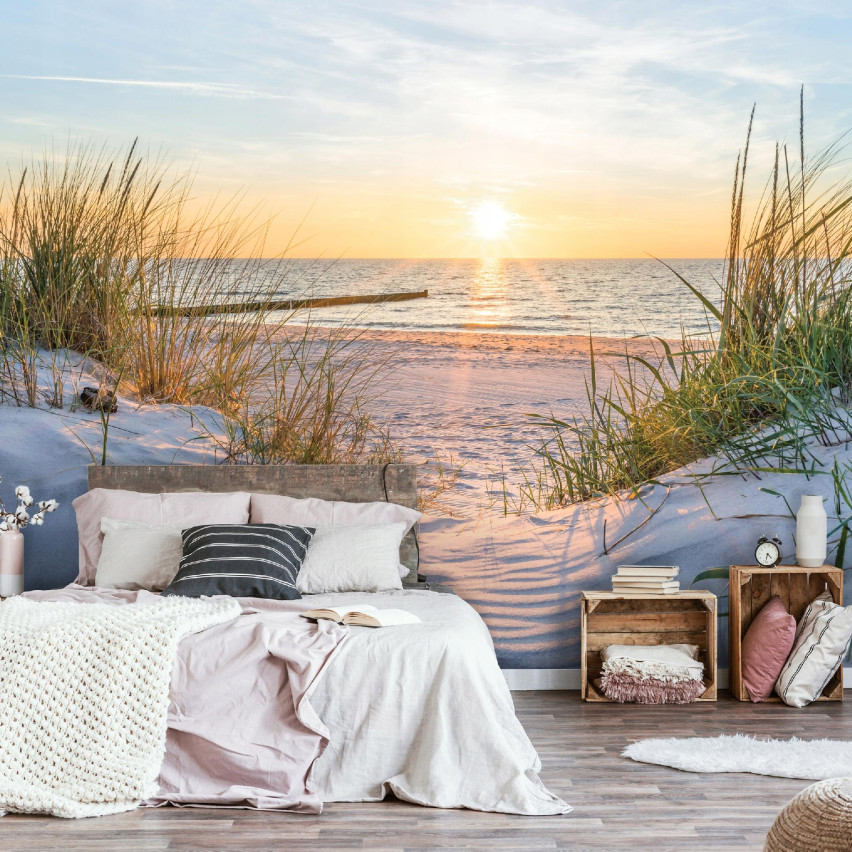 FOTOTAPETA PLAŻA MORZE WYDMY BAŁTYK WIDOK DO SYPIALNI SALONU TAPETA 150x105