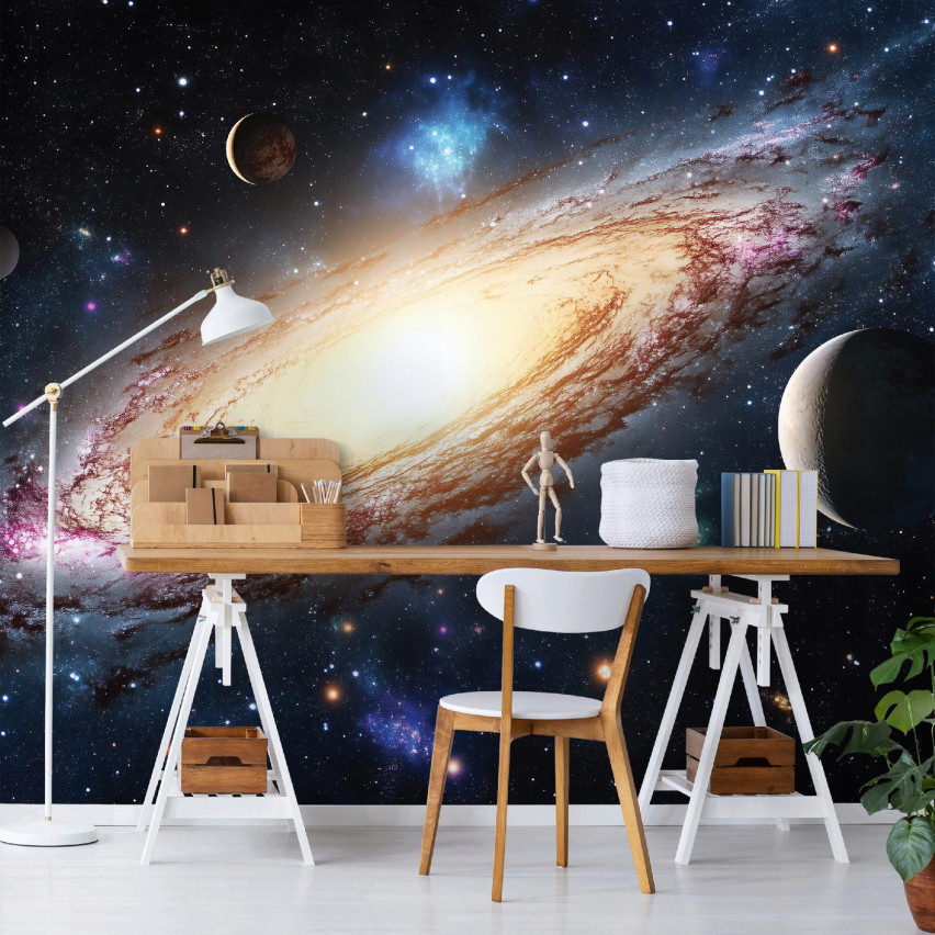 FOTOTAPETA KOSMOS PLANETY GALAKTYKA TAPETA DLA DZIECI CHŁOPCA 350x250