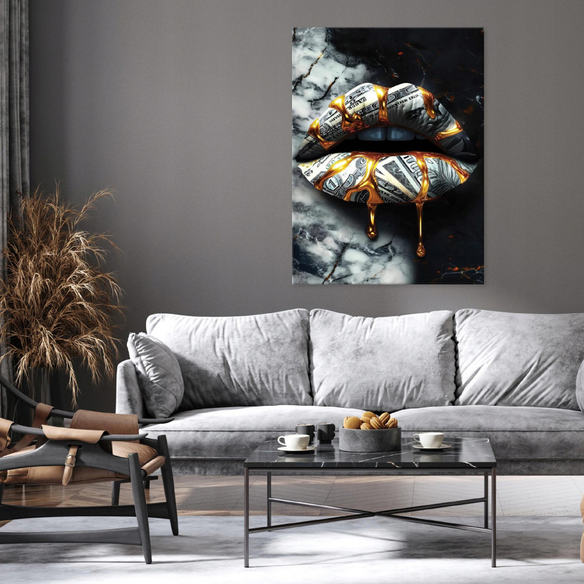 OBRAZ NA PŁÓTNIE ŚCIANĘ KOBIETA USTA MARMUR DUŻY DO SYPIALNI SALONU 60x40