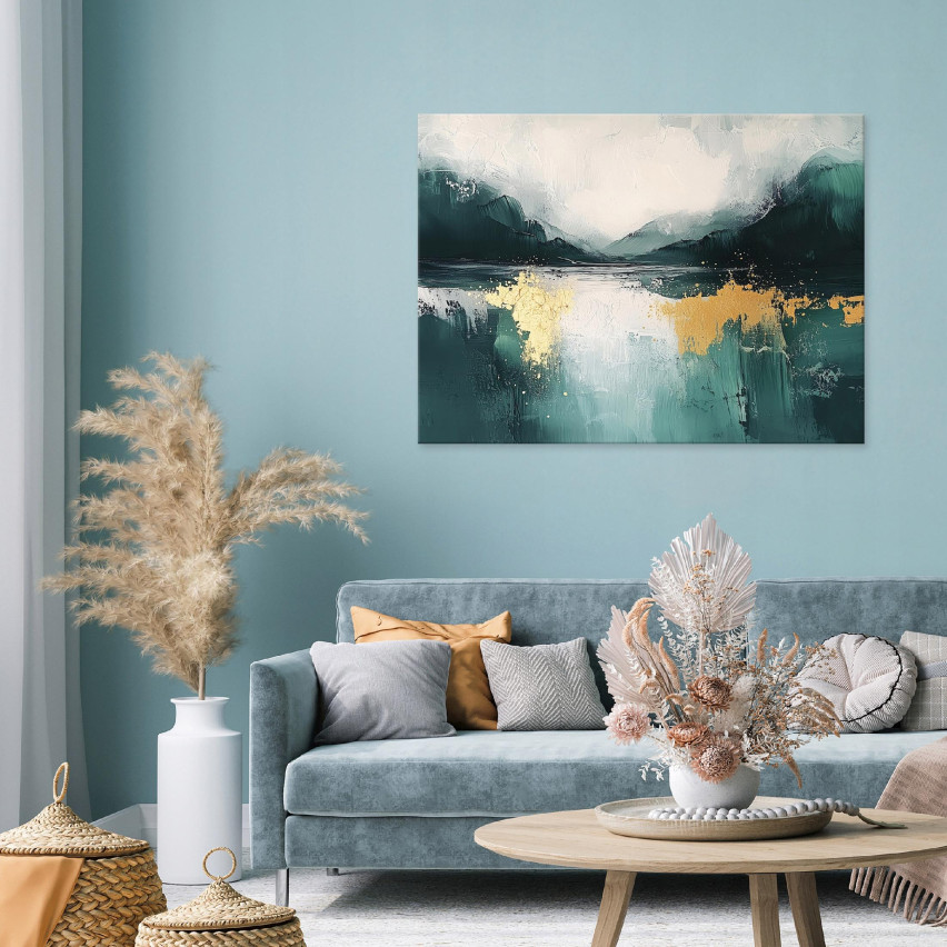 OBRAZ NA PŁÓTNIE ŚCIANĘ ABSTRAKCJA ZŁOTO DO SYPIALNI SALONU KUCHNI 60x40