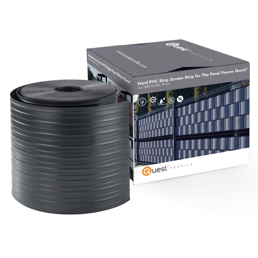 Taśma Ogrodzeniowa Quest® Lux 900 g/m2, 19cm Antracyt RAL7016, 26 m