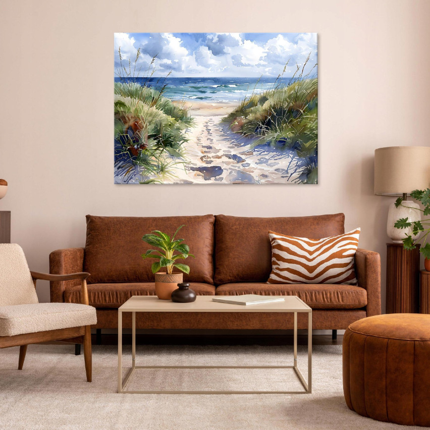 OBRAZ MORZE PLAŻA JAK MALOWANY NA PŁÓTNIE ŚCIANĘ SYPIALNIA SALON 40x30