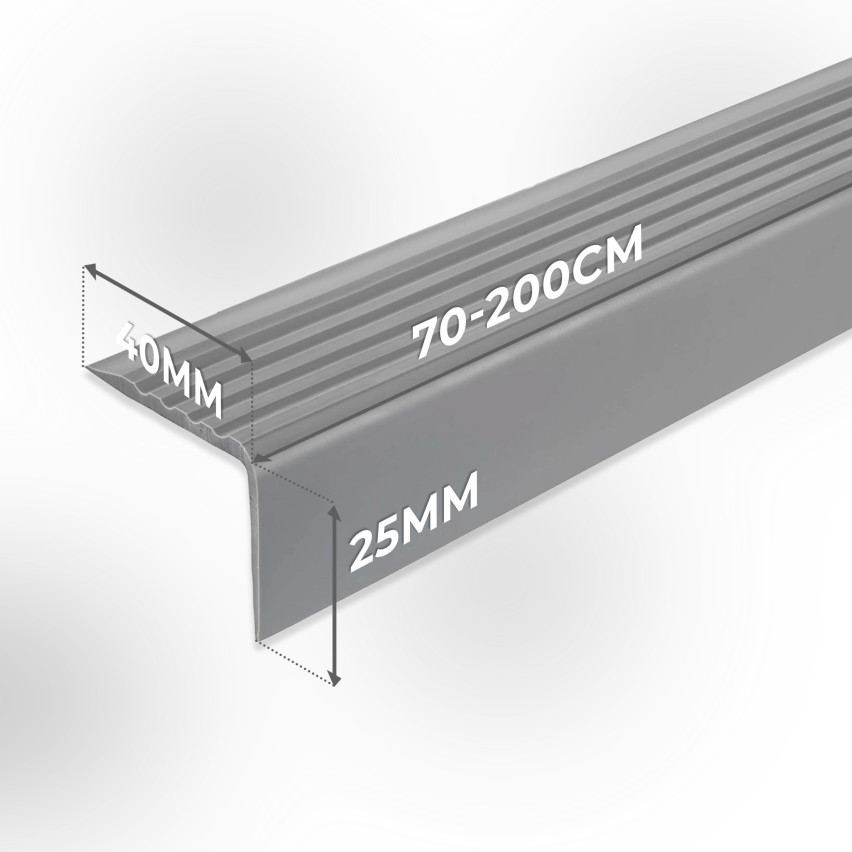 Profil schodowy antypoślizgowy samoprzylepny 40x25mm srebrny