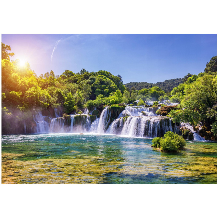 FOTOTAPETA WODOSPAD NATURA WIDOK DO SYPIALNI SALONU TAPETA ŚCIENNA 150x105