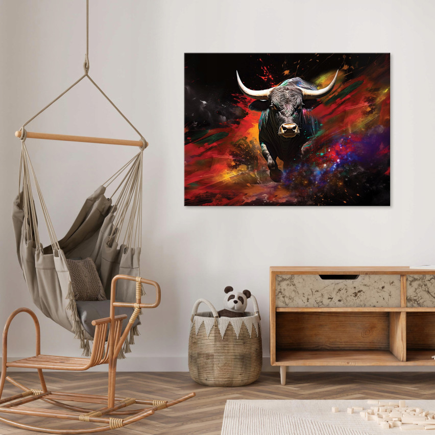 OBRAZ NA PŁÓTNIE ŚCIANĘ ABSTRAKCJA BYK DO SYPIALNI SALONU NOWOCZESNY 40x30