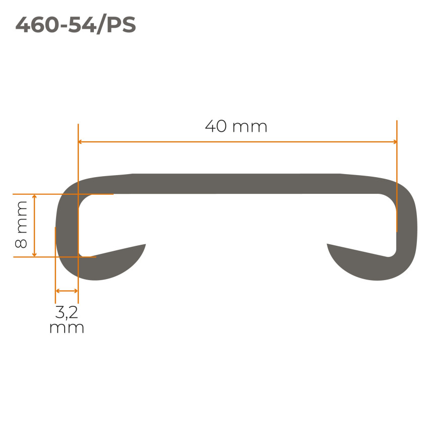 Listwa poręczowa PCV STANDARD 40x8mm czerwony