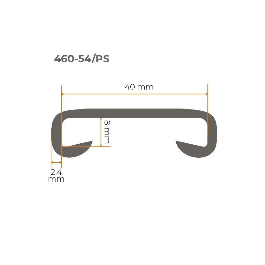Listwa poręczowa PCV STANDARD 40x8mm szary