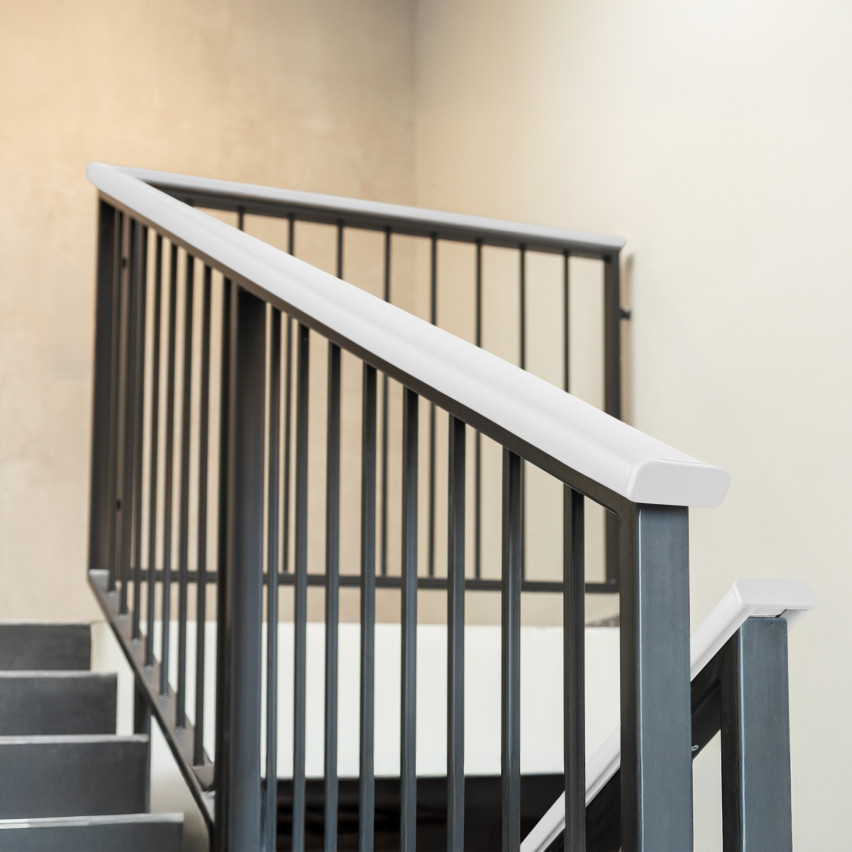Zakończenie do listwy poręczowej PVC, zaślepka do profilu poręczowego PREMIUM, 40x8, biały