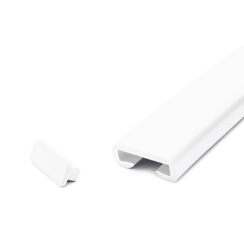 Zakończenie do listwy poręczowej PVC, zaślepka do profilu poręczowego PREMIUM, 40x8, biały
