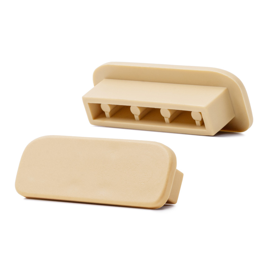 Zakończenie do listwy poręczowej PVC, zaślepka do profilu poręczowego PREMIUM, 40x8, krem