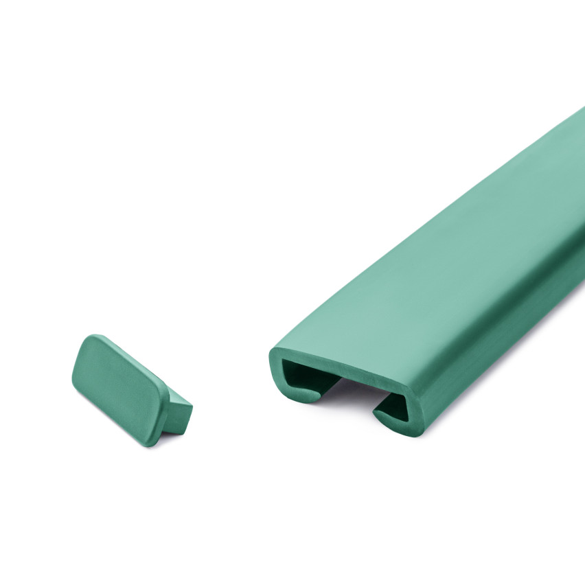Zakończenie do listwy poręczowej PVC, zaślepka do profilu poręczowego PREMIUM, 40x8, zielony