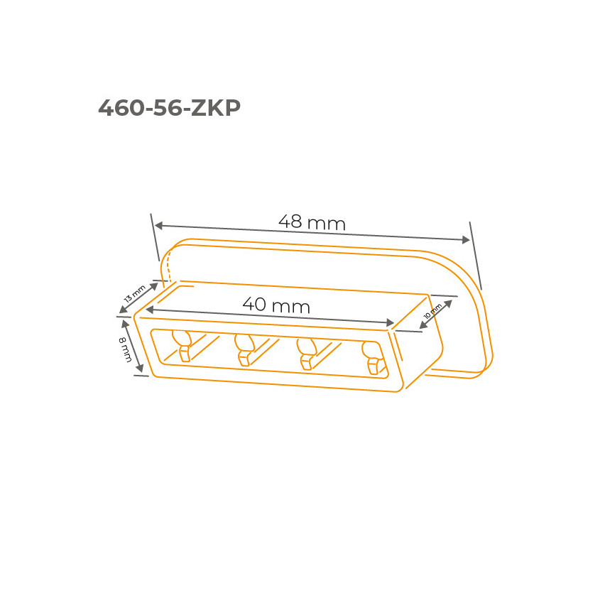 Zakończenie do listwy poręczowej PVC, zaślepka do profilu poręczowego PREMIUM, 40x8, czarny/srebrny 
