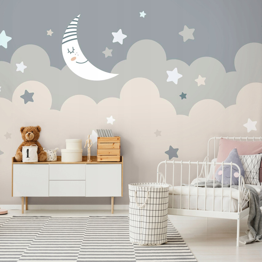 FOTOTAPETA DLA DZIECI KSIĘŻYC GWIAZDY TAPETA DO POKOJU DZIECIĘCEGO 250x175