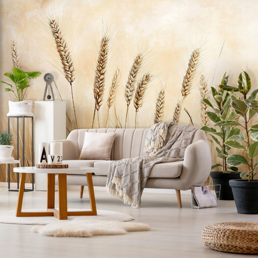 FOTOTAPETA BOHO POLE BEŻOWA NATURA SYPIALNIA SALON TAPETA FLIZELINA 150x105