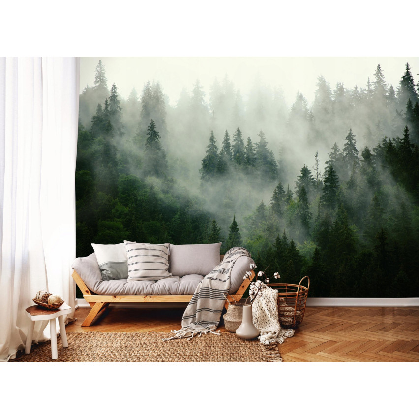 FOTOTAPETA LAS WE MGLE DO SYPIALNI SALONU TAPETA ŚCIENNA FLIZELINA 400x280