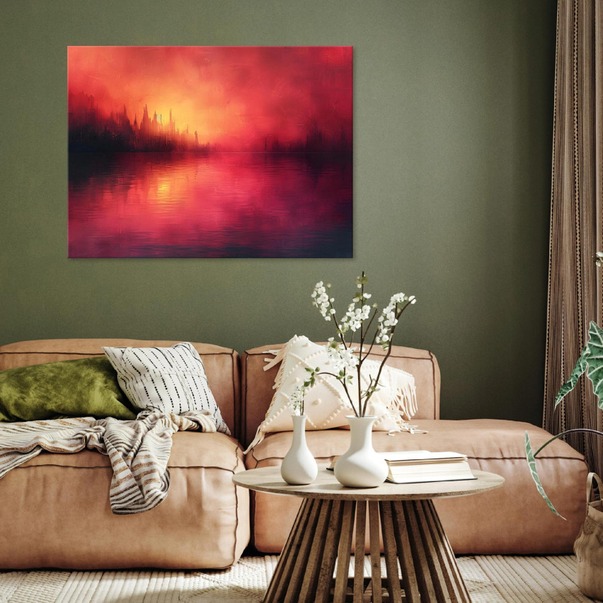 OBRAZ ABSTRAKCJA CZARNO CZERWONA NA PŁÓTNIE ŚCIANĘ SYPIALNIA SALON 40x30