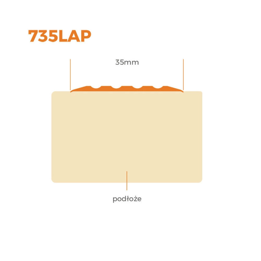 Listwa antypoślizgowa LAP czarny/srebrny 35mm, 5m