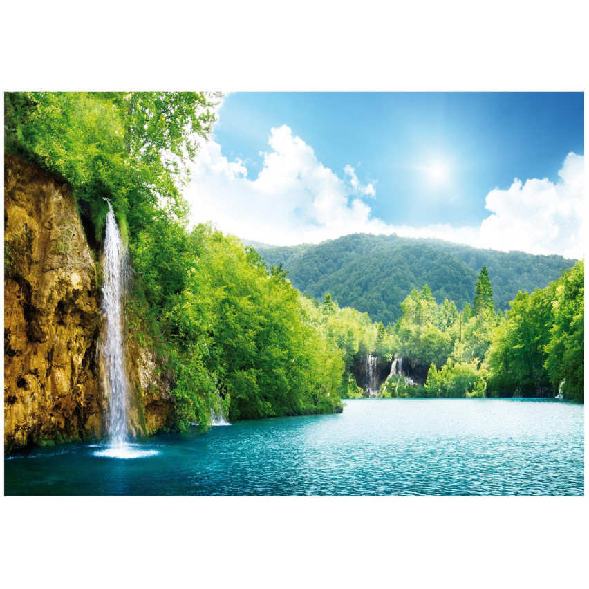 FOTOTAPETA WODOSPAD NATURA JEZIORO SALON SYPIALNIA TAPETA ŚCIENNA 250x175